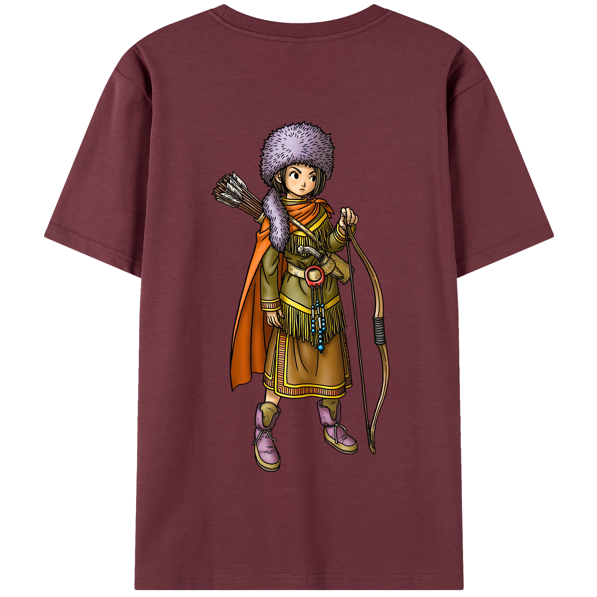 （画像用） ドラゴンクエスト Doragon Kuesuto Dragon Quest 綿100％半袖Tシャツ（背面プリント）